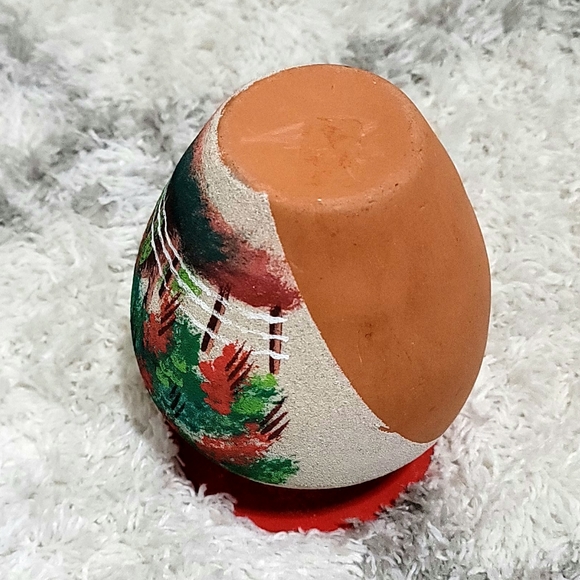 Vintage Hand-Painted Terracotta Clay Pot Vase - Picture 6 of 9